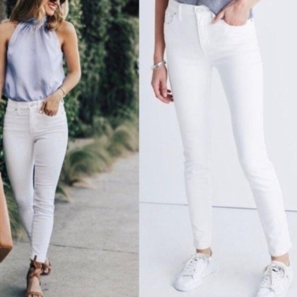 Madewell white 9” high rise skinny jeans size 23